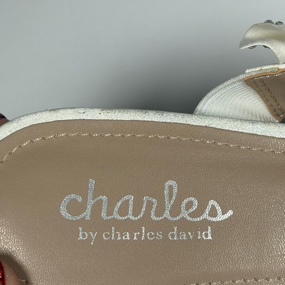 Charles by Charles David Royals Sandals Women’s 11 White Rhinestone Block Heel - Picture 4 of 14